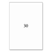 30th birthday bold letter name date simple minimal tischnummer (Rückseite)