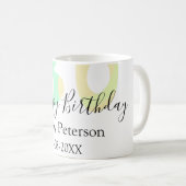 30th birthday bold letter pastel yellow black retr kaffeetasse (VorderseiteRechts)