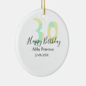 30th birthday bold letter pastel yellow black retr keramik ornament (Rechts)