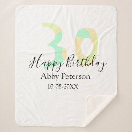30th birthday bold letter pastel yellow black retr sherpadecke
