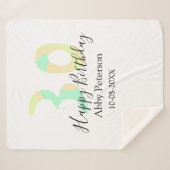 30th birthday bold letter pastel yellow black retr sherpadecke (Vorderseite (Horizontal))
