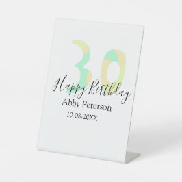 30th birthday bold letter pastel yellow black retr sockelschild