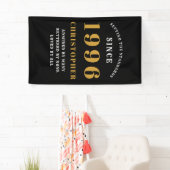 30th Birthday Born 1996 Add Name Black Gold Banner (Insitu)