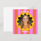 30th birthday colorful photo pink yellow trendy (Vorne/Hinten)