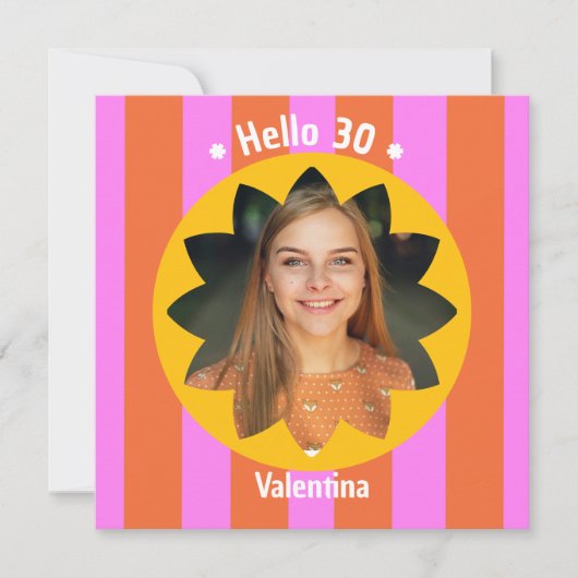 30th birthday colorful photo pink yellow trendy (Vorderseite)