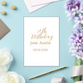 30th birthday copper brown simple stylish name dat acryleinladungen (In Situ (Hochzeit))