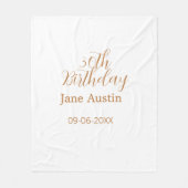 30th birthday copper brown simple stylish name dat fleecedecke (Vorderseite)