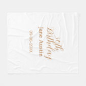 30th birthday copper brown simple stylish name dat fleecedecke (Vorderseite (Horizontal))