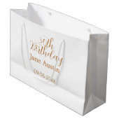 30th birthday copper brown simple stylish name dat große geschenktüte (Vorderseite Schrägansicht)