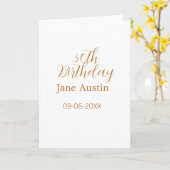 30th birthday copper brown simple stylish name dat karte (Gelbe Blume)