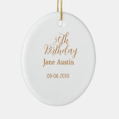 30th birthday copper brown simple stylish name dat keramik ornament (Rechts)