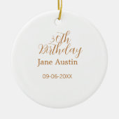 30th birthday copper brown simple stylish name dat keramik ornament (Vorne)