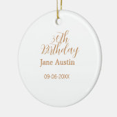 30th birthday copper brown simple stylish name dat keramik ornament (Links)