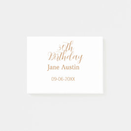 30th birthday copper brown simple stylish name dat post-it klebezettel