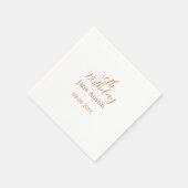 30th birthday copper brown simple stylish name dat serviette (Ecke)
