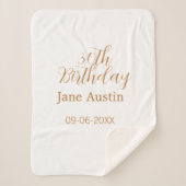 30th birthday copper brown simple stylish name dat sherpadecke (Vorderseite)