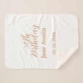 30th birthday copper brown simple stylish name dat sherpadecke (Vorderseite (Horizontal))