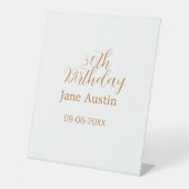 30th birthday copper brown simple stylish name dat sockelschild (Vorderseite)