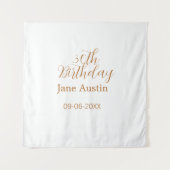 30th birthday copper brown simple stylish name dat wandteppich (Vorderseite)