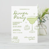 30th Birthday Dinner Party Custom Invitation Einladung (Stehend Vorderseite)