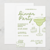 30th Birthday Dinner Party Custom Invitation Einladung (Vorne/Hinten)