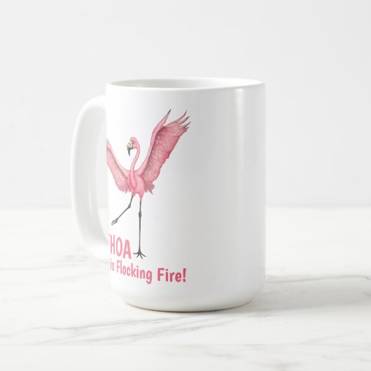 30th Birthday Flocking Fire Flamingo Kaffeetasse (Vorderseite Links)