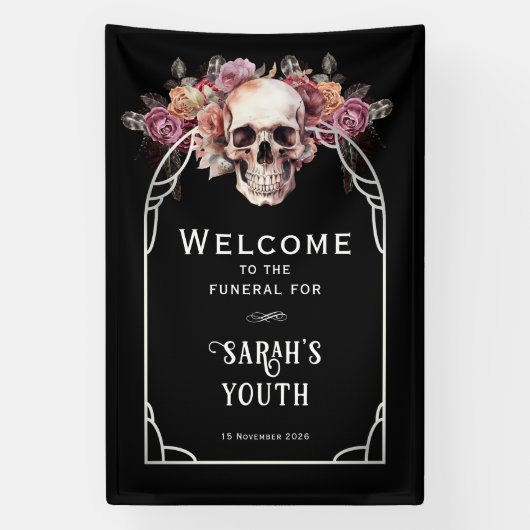 30th Birthday Funeral Welcome Banner (Vertikal)
