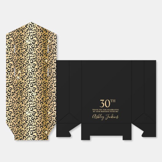 30th Birthday Gold Leopard Print Thank You  Geschenkschachtel (Ungefaltet)
