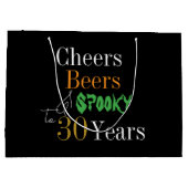 30th Birthday Halloween Cheers Beers Spooky Party Große Geschenktüte (Rückseite)