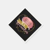 30th birthday hello 30 Personalized heart Serviette (Ecke)