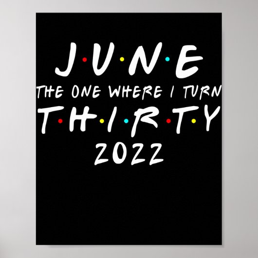 30th Birthday June The One Where I Turn 30 2022 Poster (Vorne)