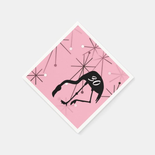 30th Birthday MidCentury Modern Atomic Starburst Serviette (Ecke)