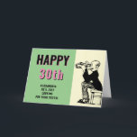 30th Birthday Personalized Retro Funny Cartoon Karte<br><div class="desc">A wonderful funny vintage personalized cartoon birthday card with a very cheeky "Looking For Your Youth" message. Add the age and name using the template provided. Create your own special custom celebration card. The retro feel of the colors mixed with the vintage cartoon characters create a unique design especially for...</div>