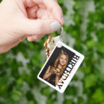 30th Birthday Photo college Party  Schlüsselanhänger<br><div class="desc">Celebrate a 30th birthday with this personalised photo keepsake keyring, featuring a modern rectangular photo frame with “BIRTHDAY” cut out along the side. Add your favourite photo and customise the text [Name]’s xxth to create a memorable keepsake that family, friends, or the birthday teen can carry every day. Perfect as...</div>