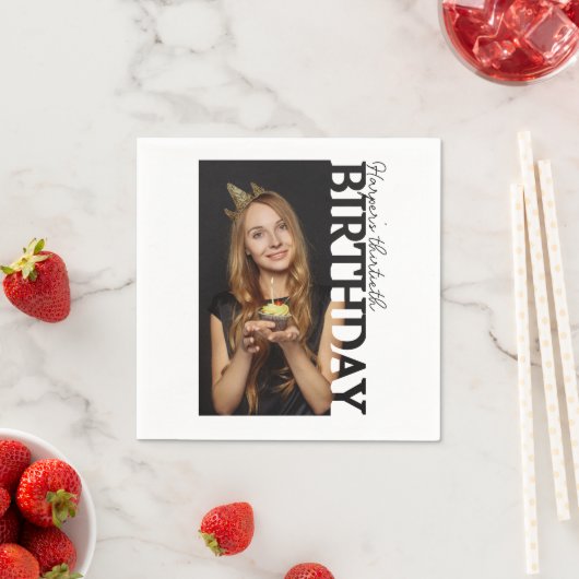 30th Birthday Photo college Party  Serviette (Beispiel)