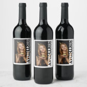 30th Birthday Photo college Party Weinetikett (Flaschen)