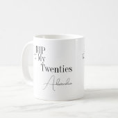 30th Birthday RIP 20s Black and White Minimal Kaffeetasse (Vorderseite Links)