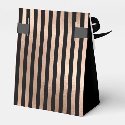 30th Birthday Rose Gold Striped Thank You Geschenkschachtel (Rückseite)