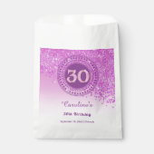 30th Birthday | Sparkling Pink Gold Glitter Geschenktütchen (Vorderseite)