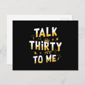 30th Birthday | Talk Thirty To Me Postkarte (Vorne/Hinten)