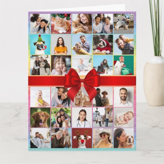 30th or Any Age Photo Collage Big Birthday Card Karte (Vorderseite)