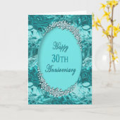 30th WEDDING ANNIVERSARY - Blue Ice Karte (Gelbe Blume)