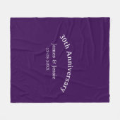 30th wedding anniversary name date purple simple fleecedecke (Vorderseite (Horizontal))