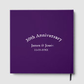 30th wedding anniversary name date purple simple gästebuch (Rückseite)