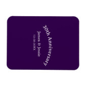 30th wedding anniversary name date purple simple magnet (Horizontal)