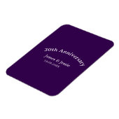 30th wedding anniversary name date purple simple magnet (Linke Seite)