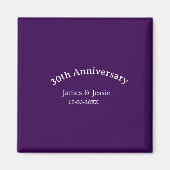 30th wedding anniversary name date purple simple  magnet (Vorne)