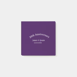 30th wedding anniversary name date purple simple post-it klebezettel