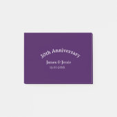 30th wedding anniversary name date purple simple  post-it klebezettel (Vorderseite)