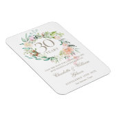 30th Wedding Anniversary Save the Date Floral Magnet (Rechte Seite)